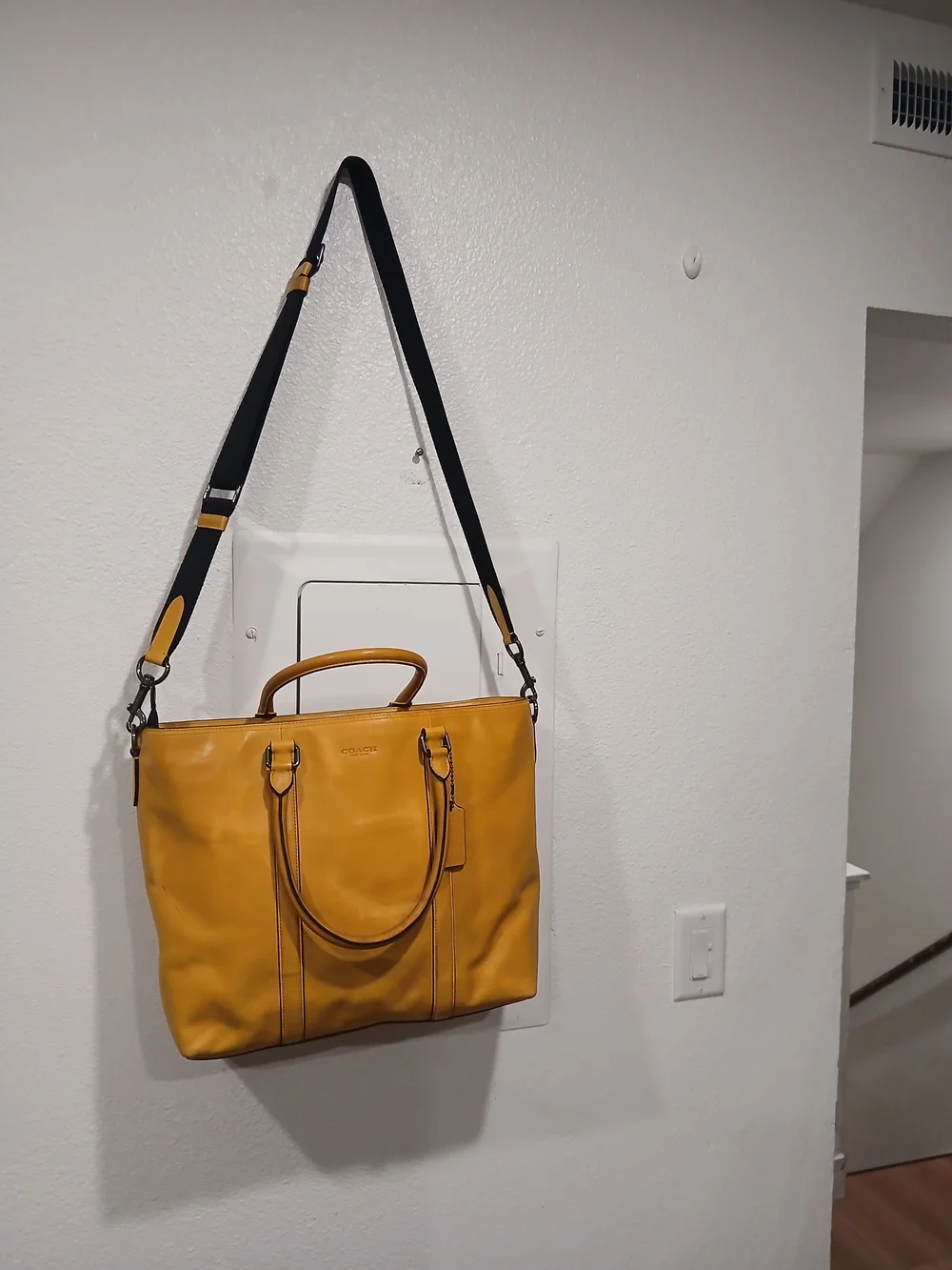 Coach Bleecker Legacy Tote  Caramel Brown